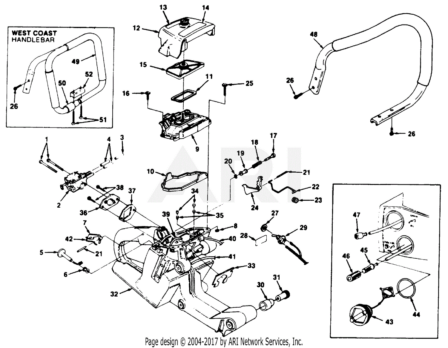 Homelite Hcs3335a Exploded Diagram Of Chainsaw With Components