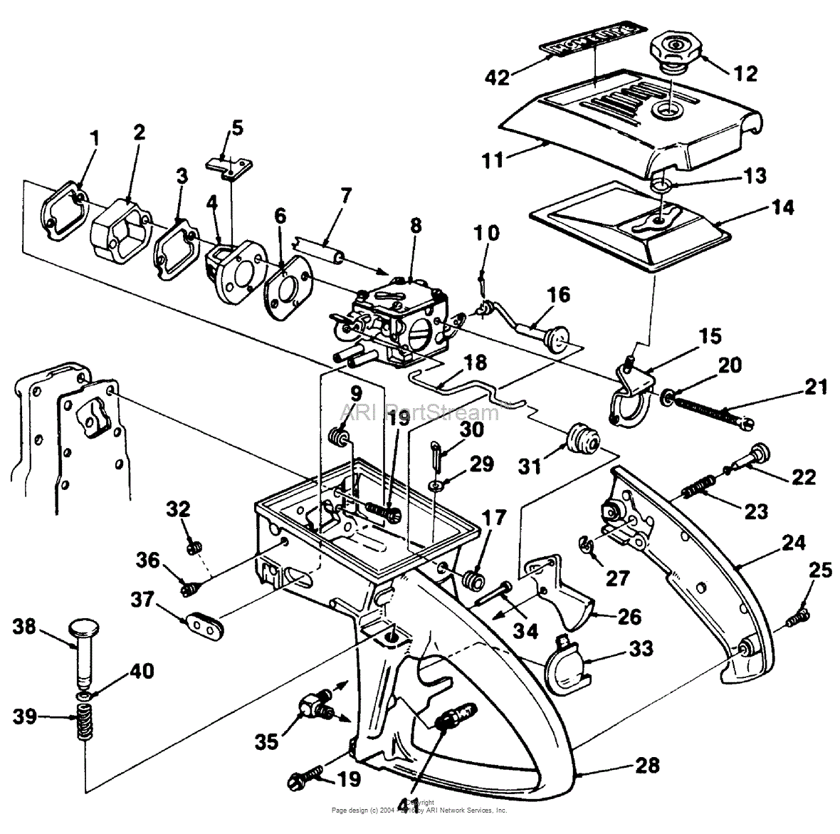 Homelite SXLAO Chain Saw UT-10045-C Parts Diagram for Carburetor Chamber