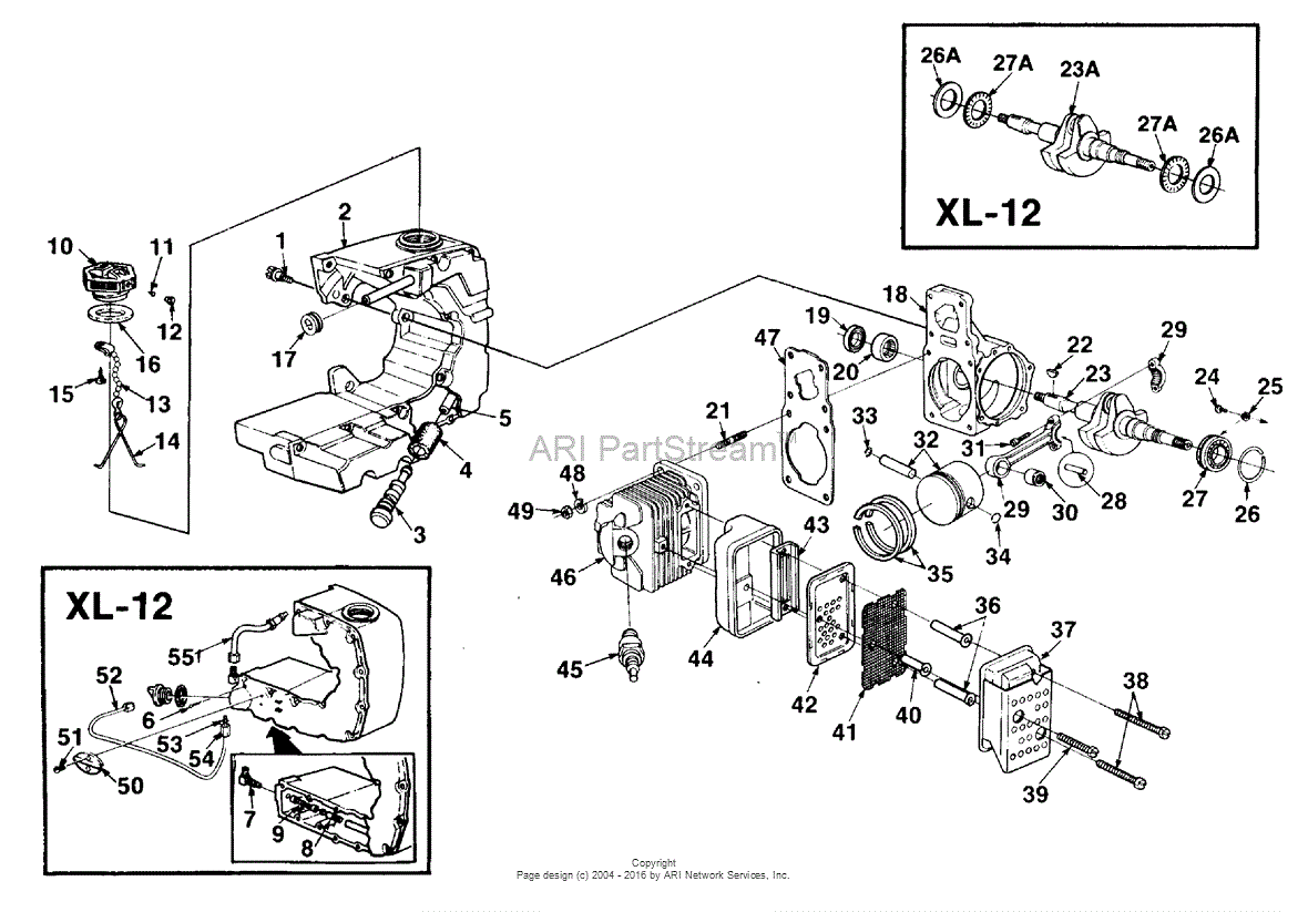 SXL-AO parts list Homelite XL 12.