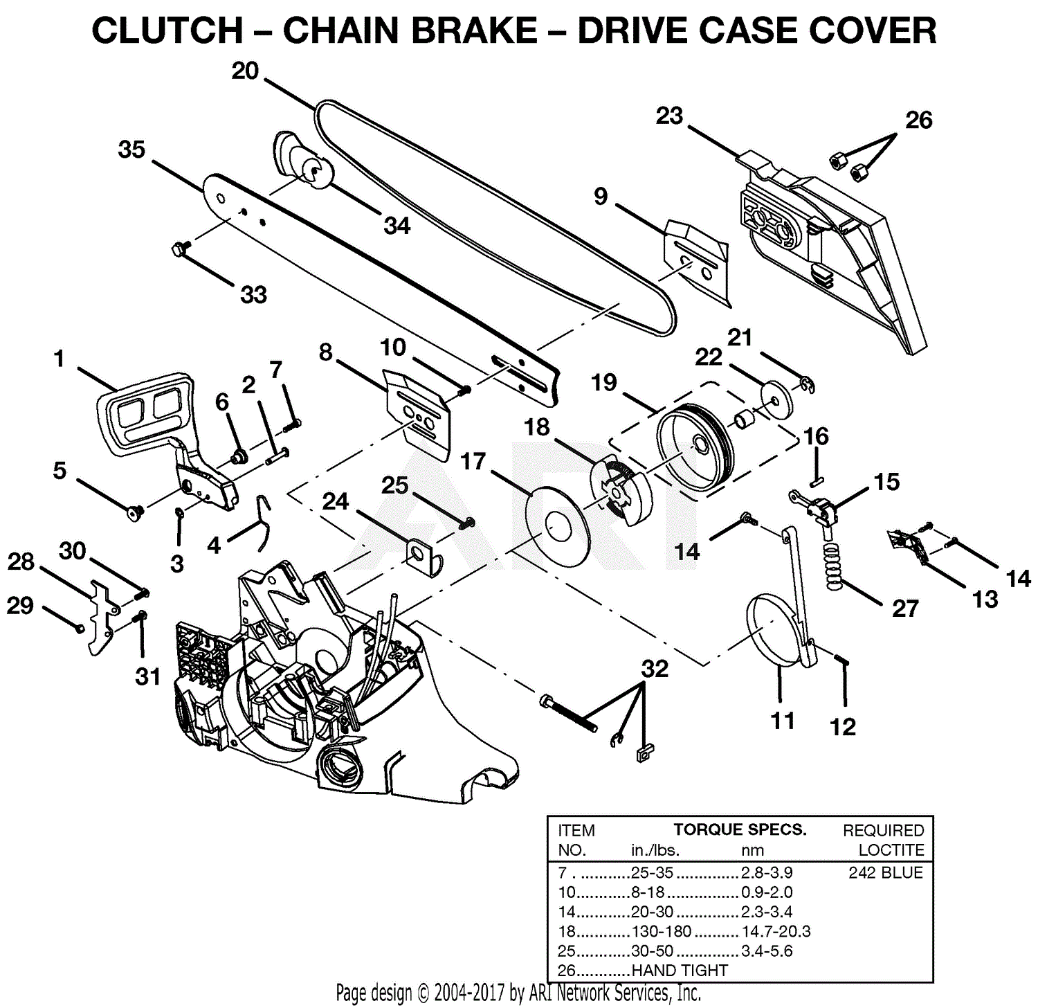 Homelite Ut100550 18 In. 45cc Chain Saw Parts Diagram For Clutch 