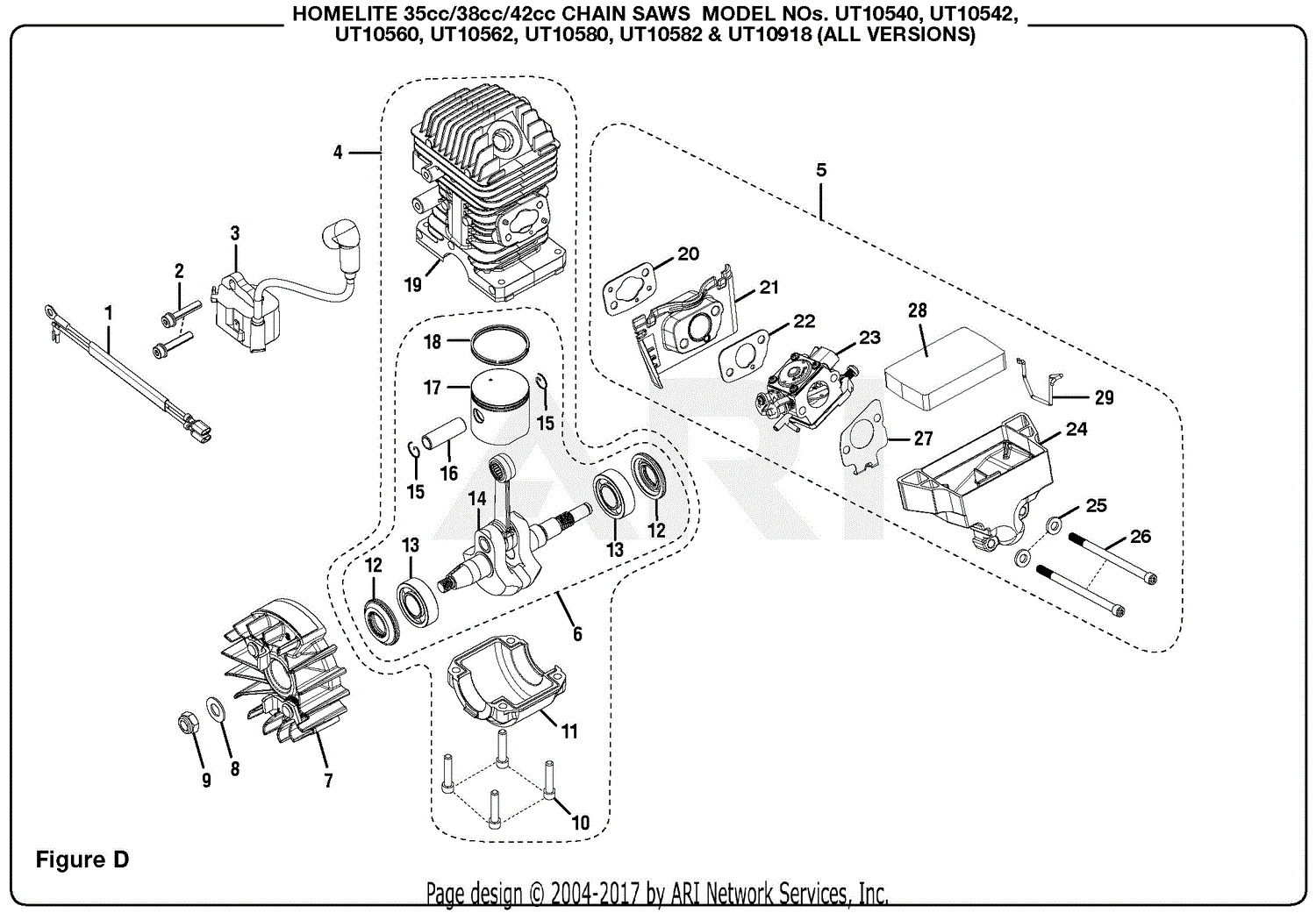 Carburetor gasket for Homelite UT10580 UT10584 UT10586 18 In 42cc Chainsaw 