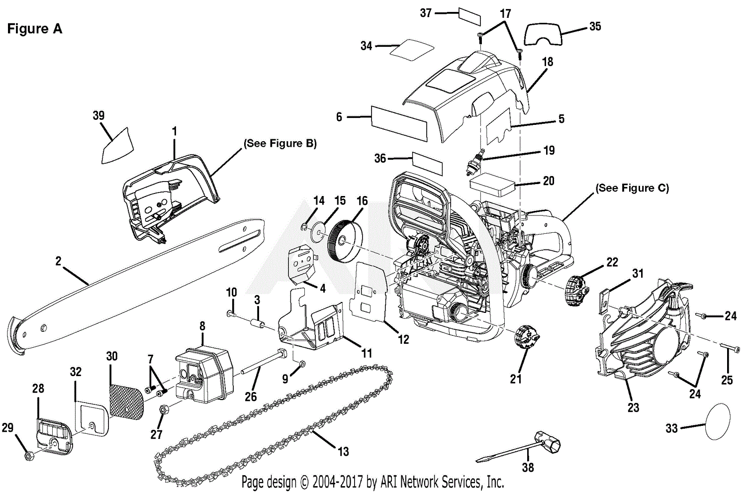 Homelite Ut10660 16 In  42cc Chain Saw Parts Diagram For