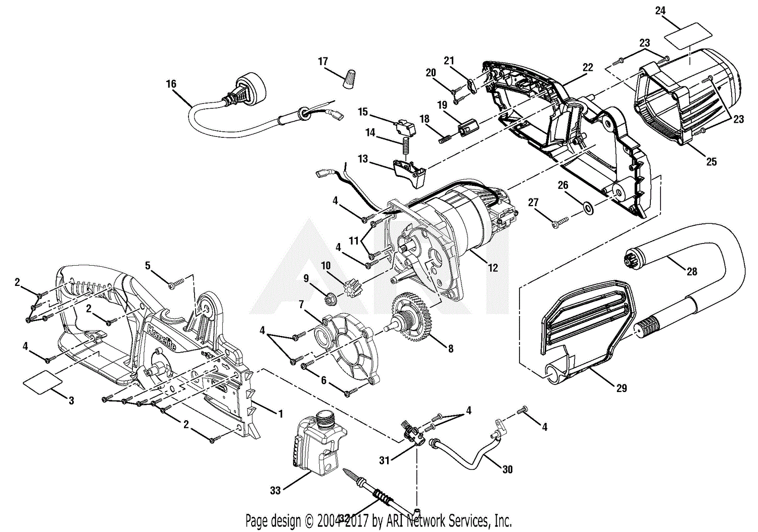 Homelite UT43104 14 in. 42cc Chain Saw Parts Diagram for General