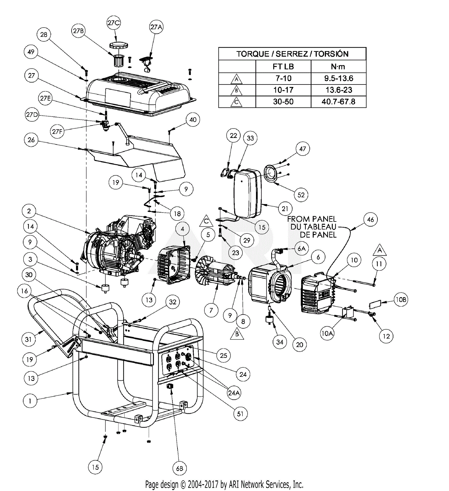 Electric Generator Parts Diagrams