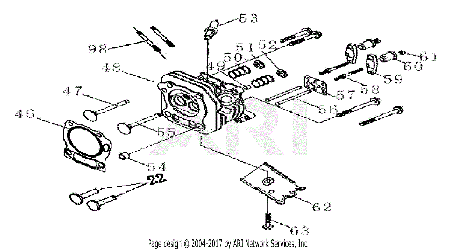 Homelite Hg6000 Generator Parts Diagram For Cylinder Head Assy. 