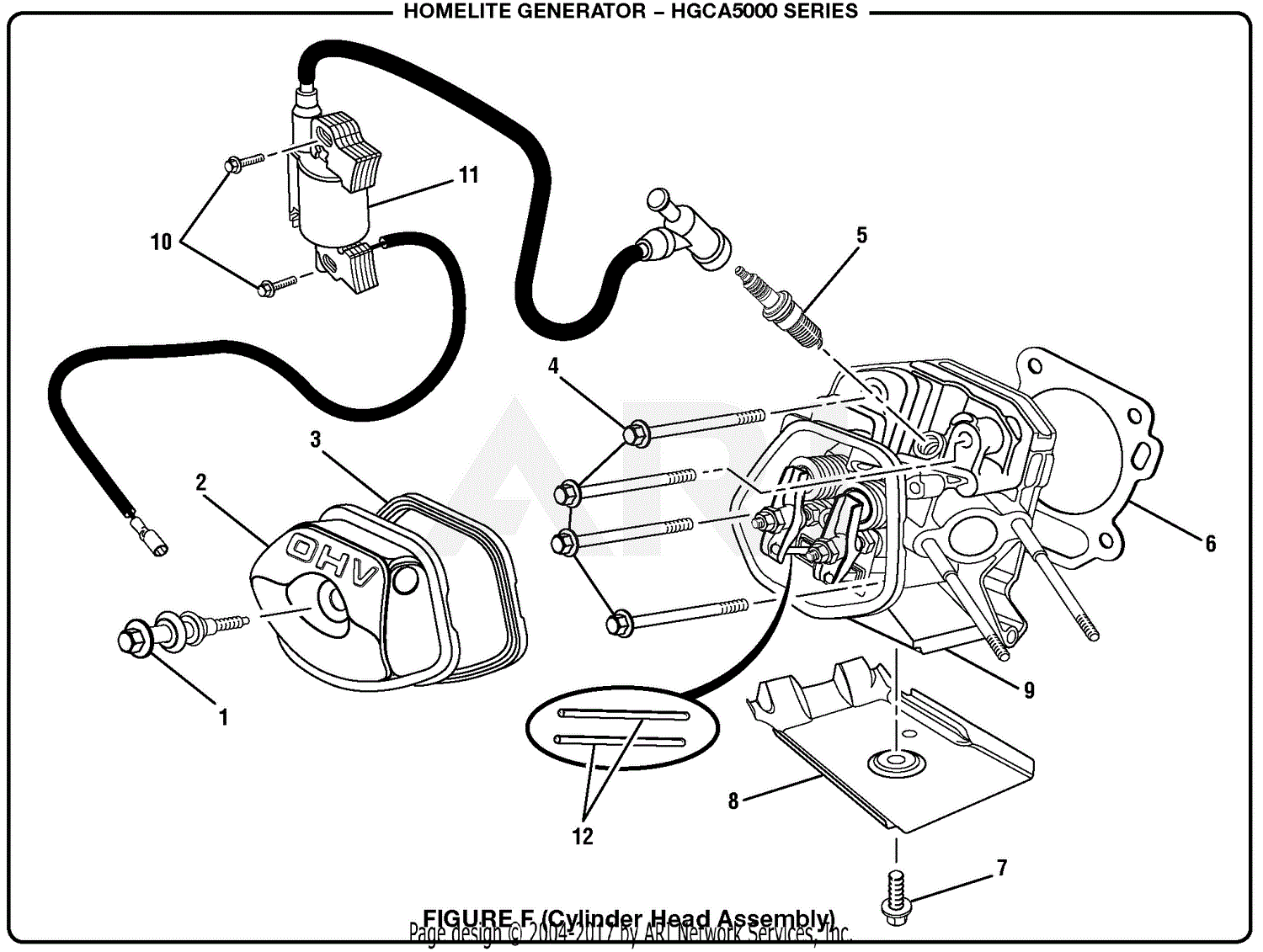 Homelite HGCA5000 5000 Watt Generator Parts Diagram for Figure F