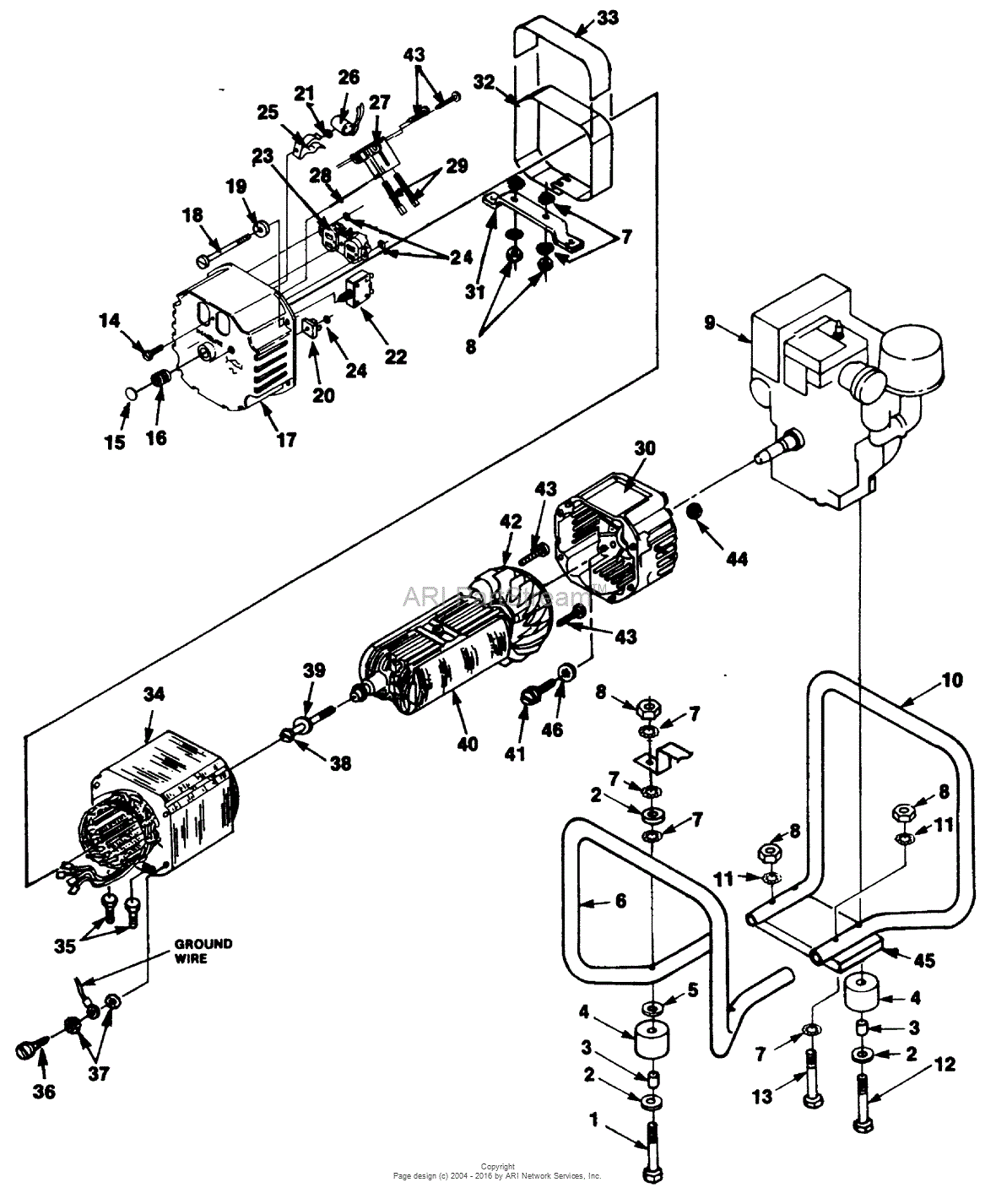 Homelite HL2500 Generator UT-03697 Parts Diagram for Generator