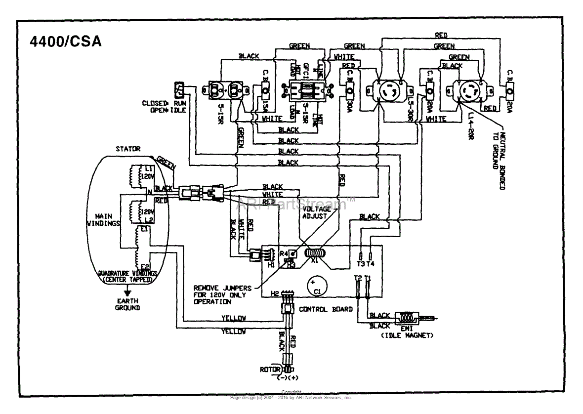 Homelite LRI4400/CSA Generator UT-03788-A Parts Diagram