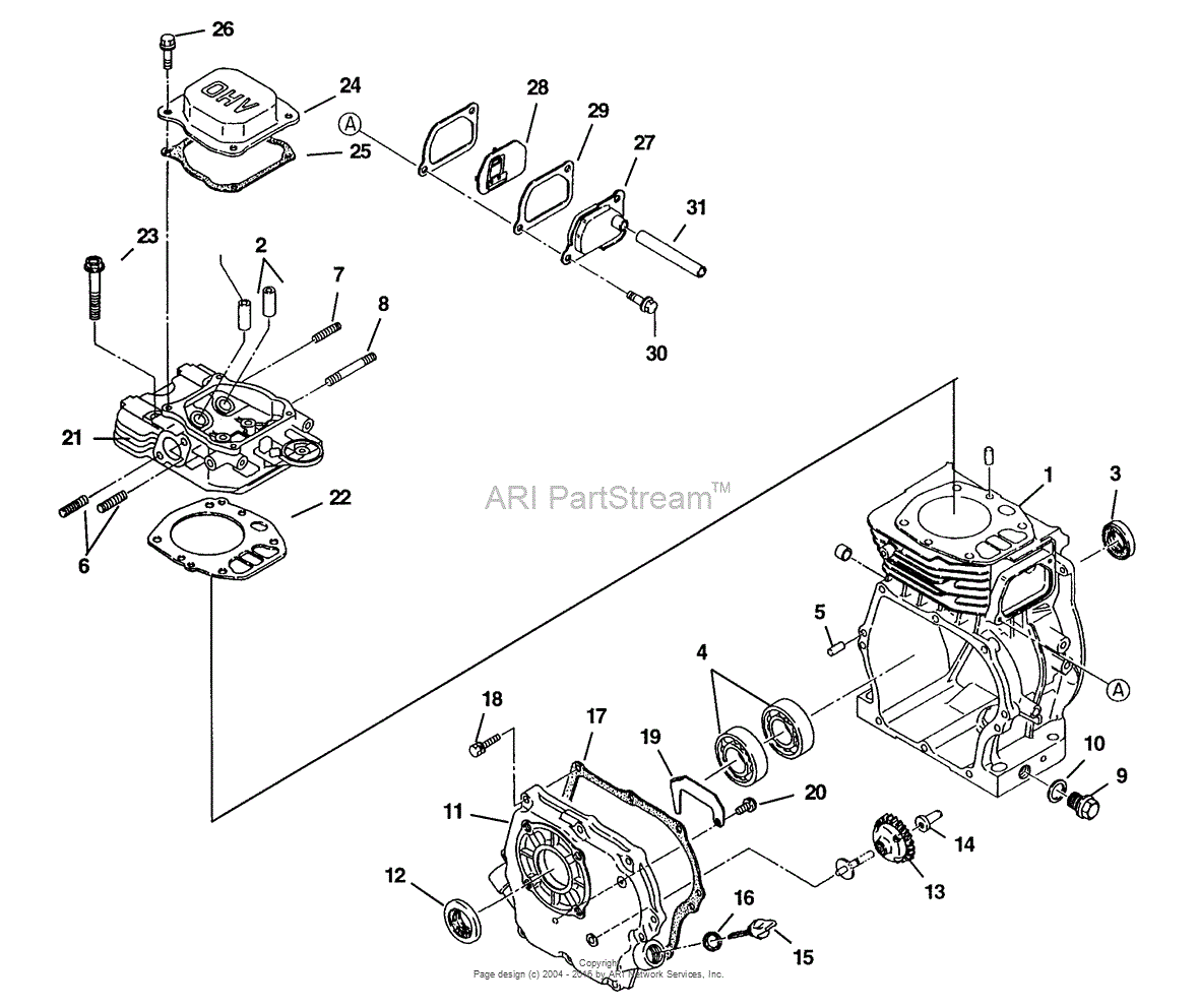 Homelite LRX3000 Generator UT-03819 Parts Diagram for Crankcase