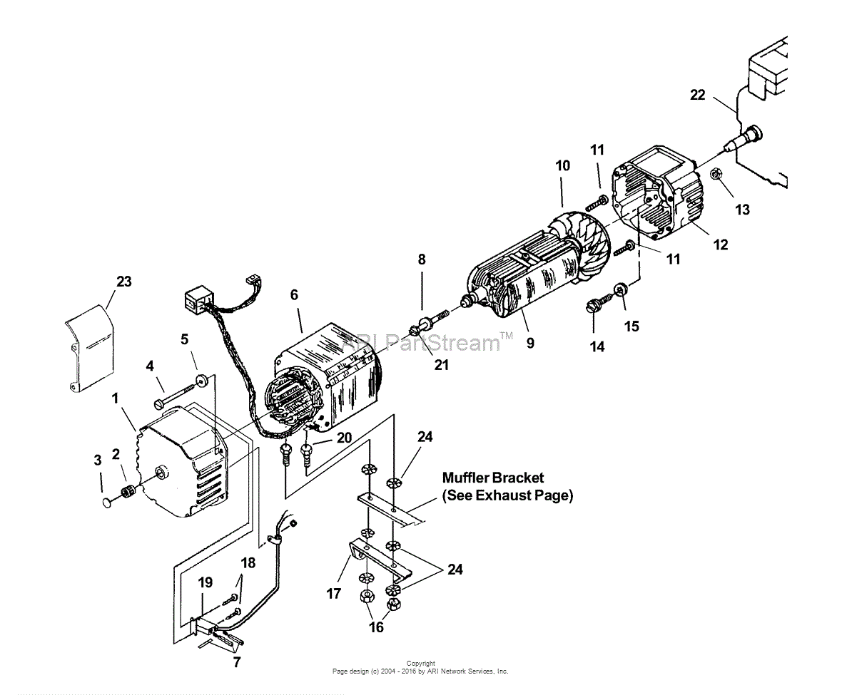 Homelite LRX5600 Generator UT-03822 Parts Diagram for Brush Head ...