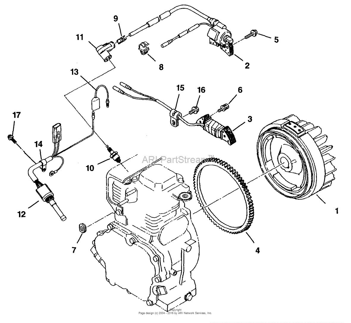 Homelite LRXE4500 Generator UT-03821 Parts Diagram for Ignition