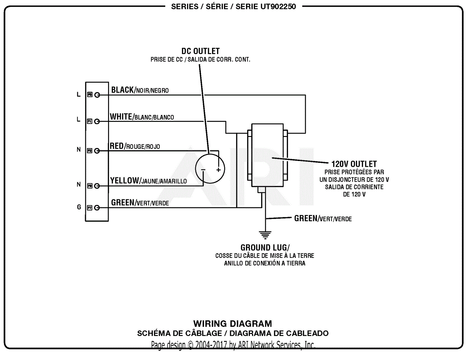 Homelite UT902250 2250 Watt Generator Parts Diagram for Wiring Diagram