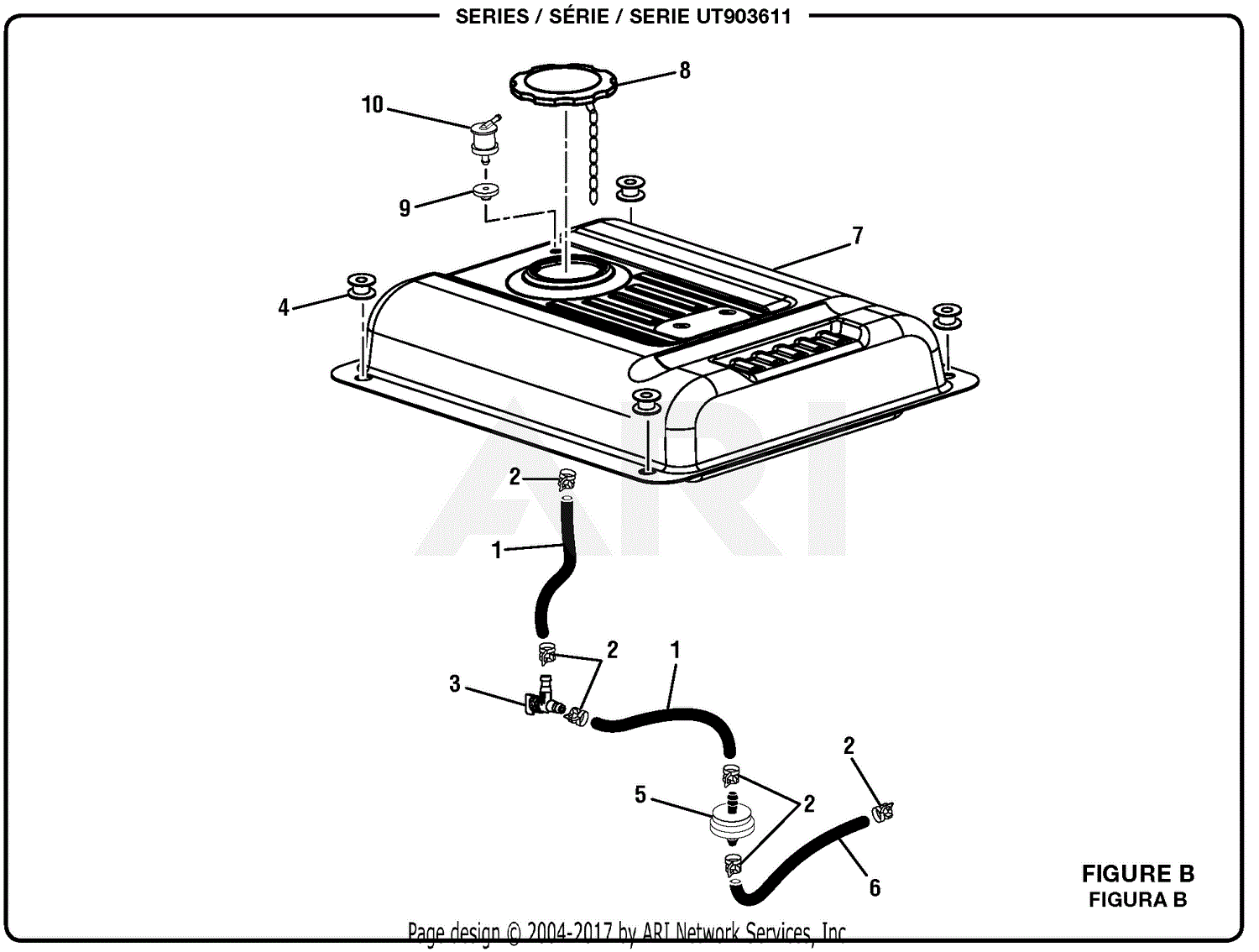 Homelite UT903611 3650 Watt Generator Parts Diagram for Figure B