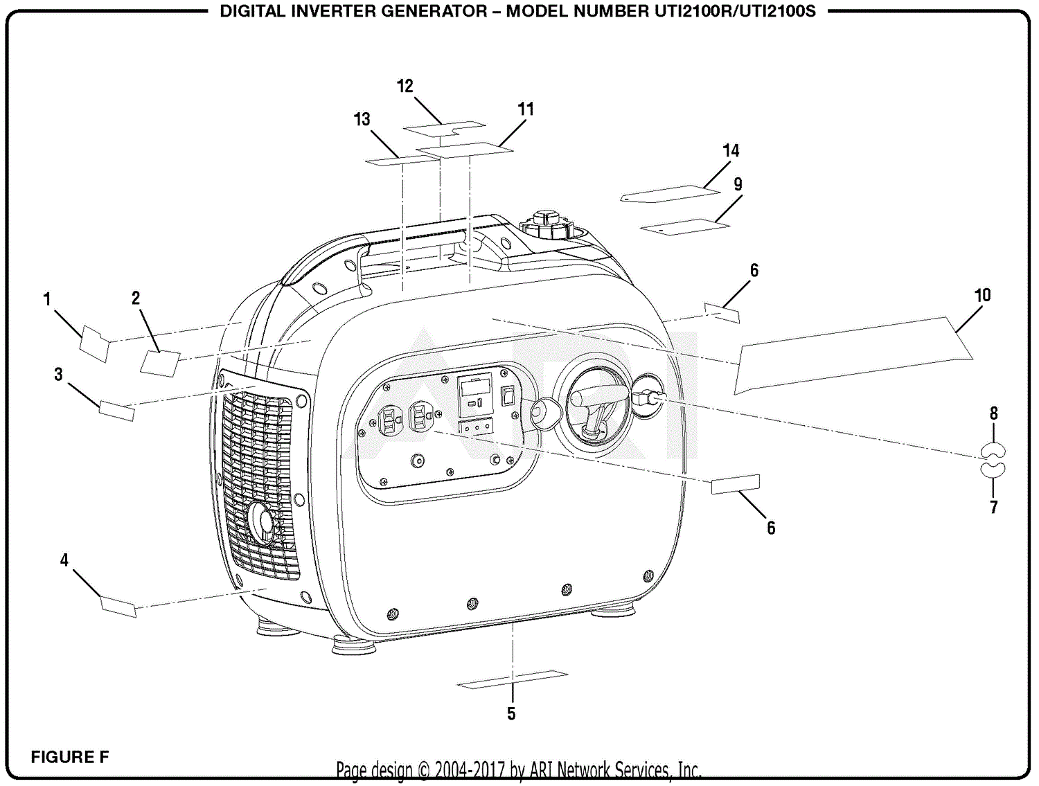 Homelite Uti2100r Digital Inverter Generator Parts Diagram For Figure F.