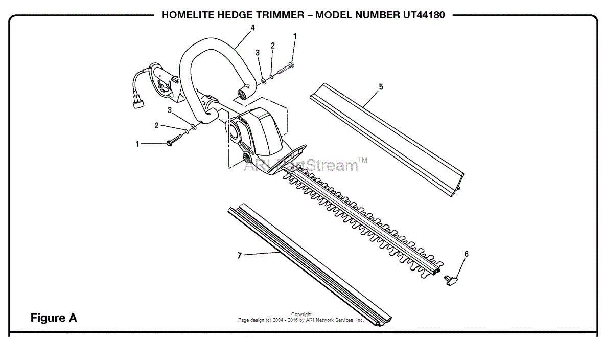 Homelite Extended Reach Hedge Trimmer UT44180 Parts Diagram for Figure A