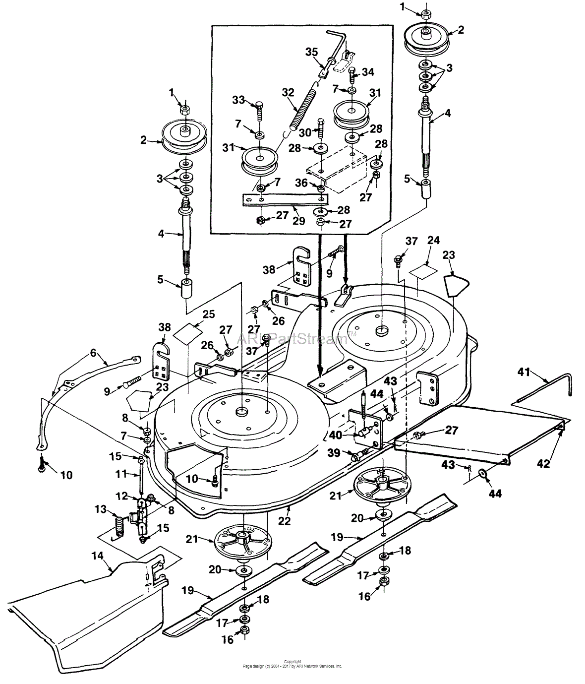 Homelite LT1238G Tractor UT-33021 Parts Diagram for 38