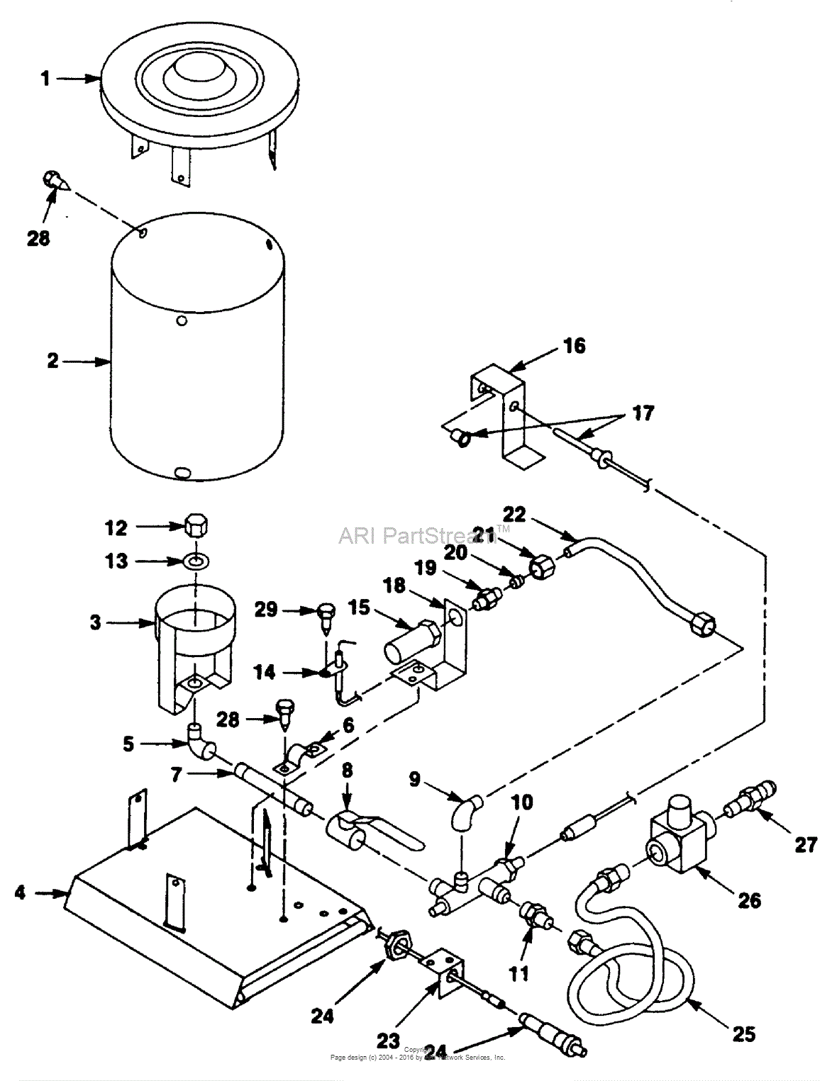 Homelite Hp250 Propane Construction Heater Ut-65047 Parts Diagram For 