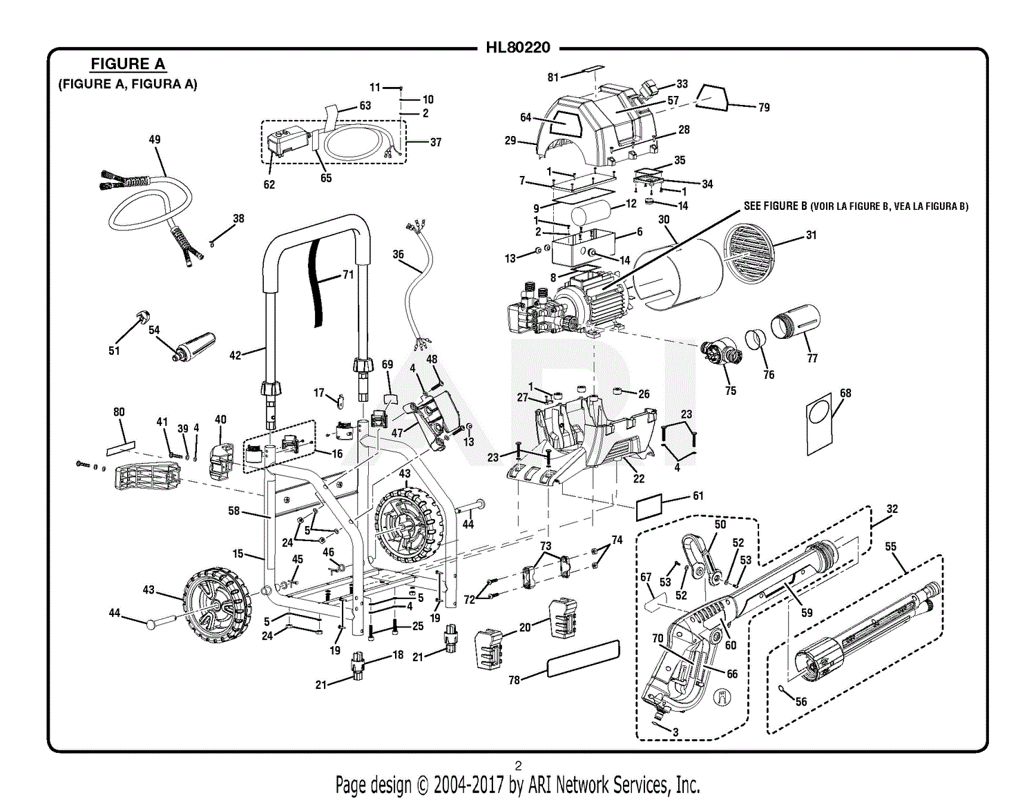 Homelite Hl80220 Electric Pressure Washer Parts Diagram