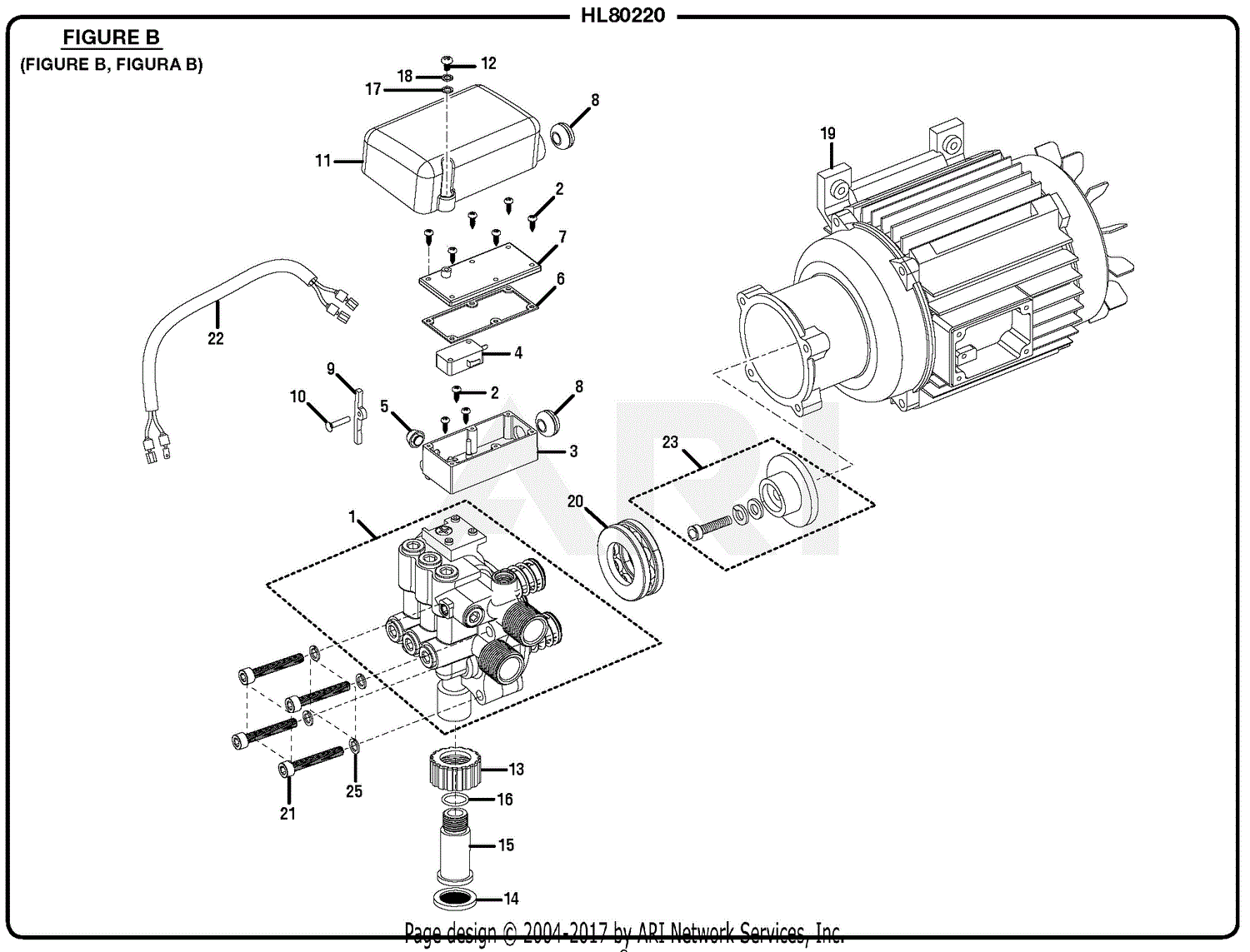 Homelite Hl80220 Electric Pressure Washer Parts Diagram