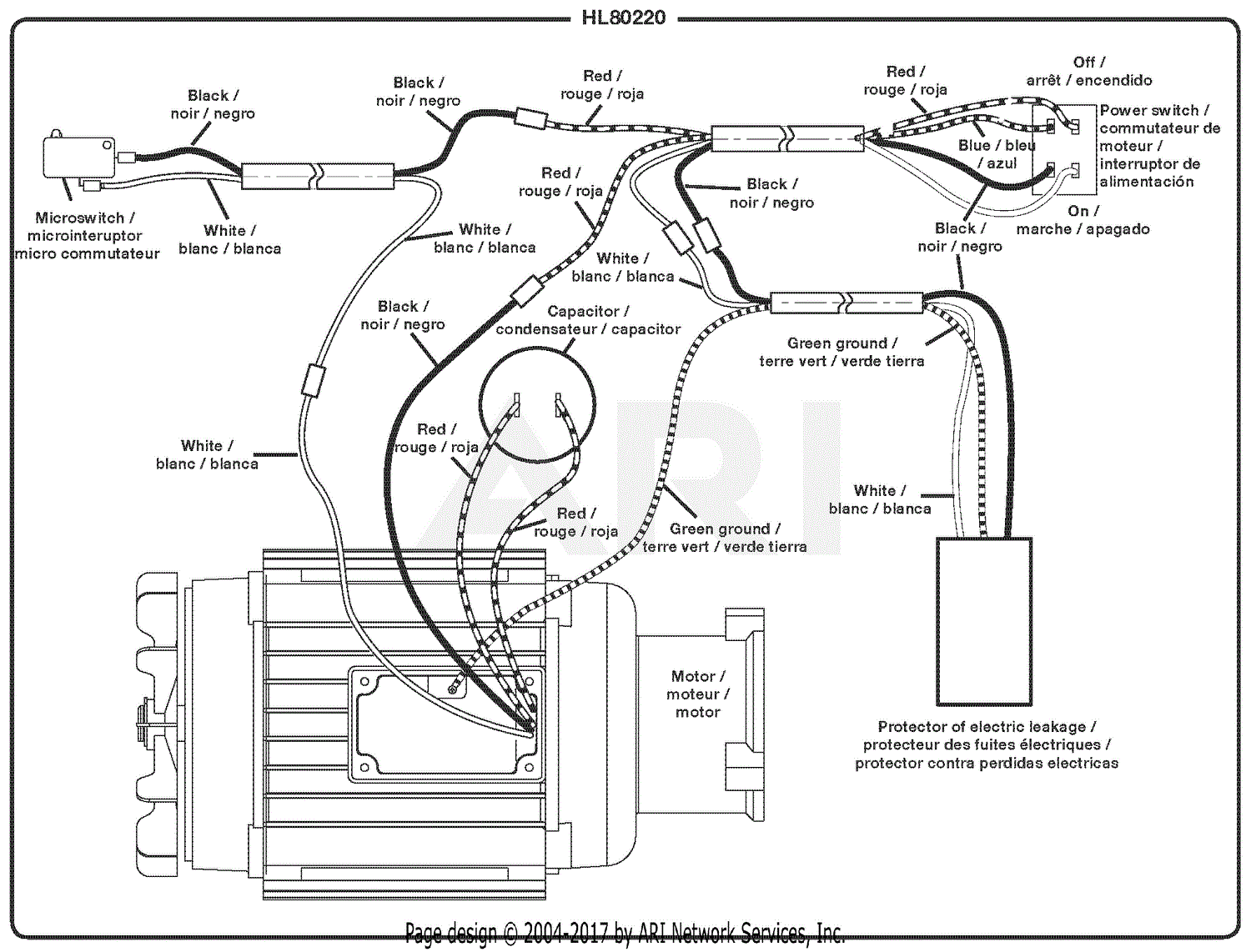 Homelite HL80220 Electric Pressure Washer Parts Diagram for Wiring Diagram
