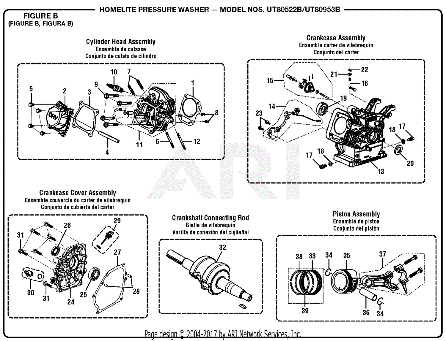 Homelite Ut80953d Pressure Washer Parts Diagram For Figure B 4724