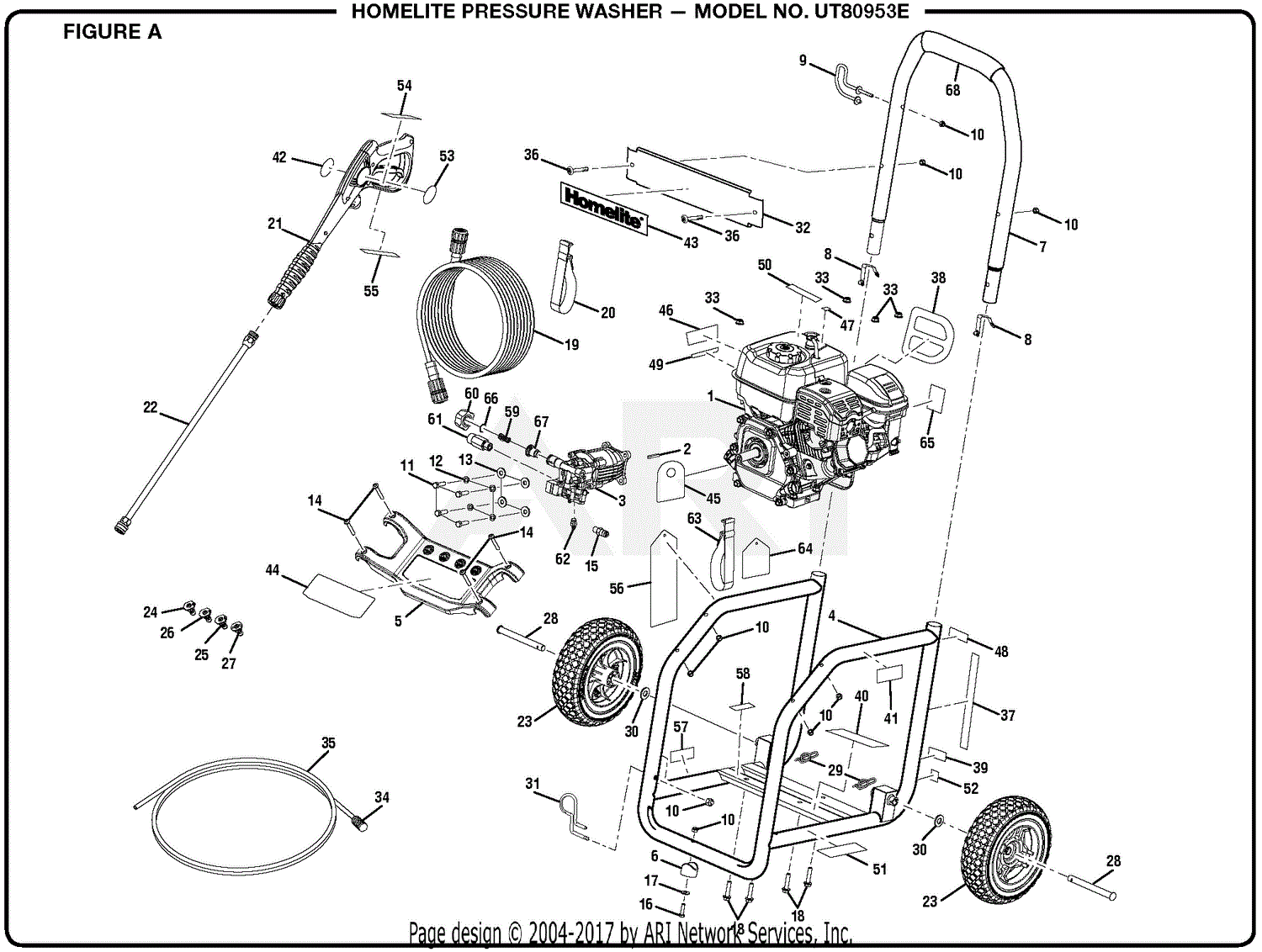 Homelite UT80953E Pressure Washer Parts Diagram for Figure A