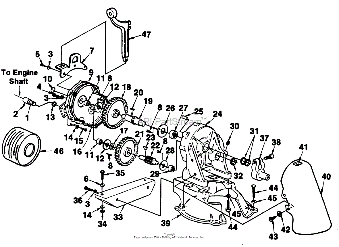 Homelite 111DP3 Diaphragm Pump UT01482A Parts Diagram for Reduction Gear