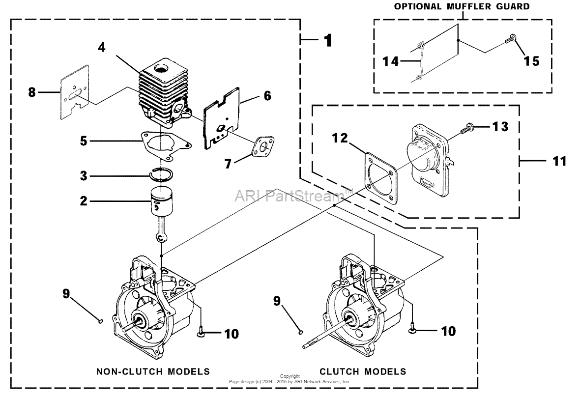 Homelite VersaTool String Trimmer UT-15136-A Parts Diagram for Engine ...