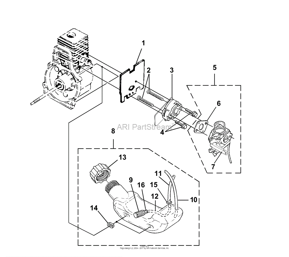 Homelite F2040 String Trimmer UT-20791 Parts Diagram for Carburetor ...