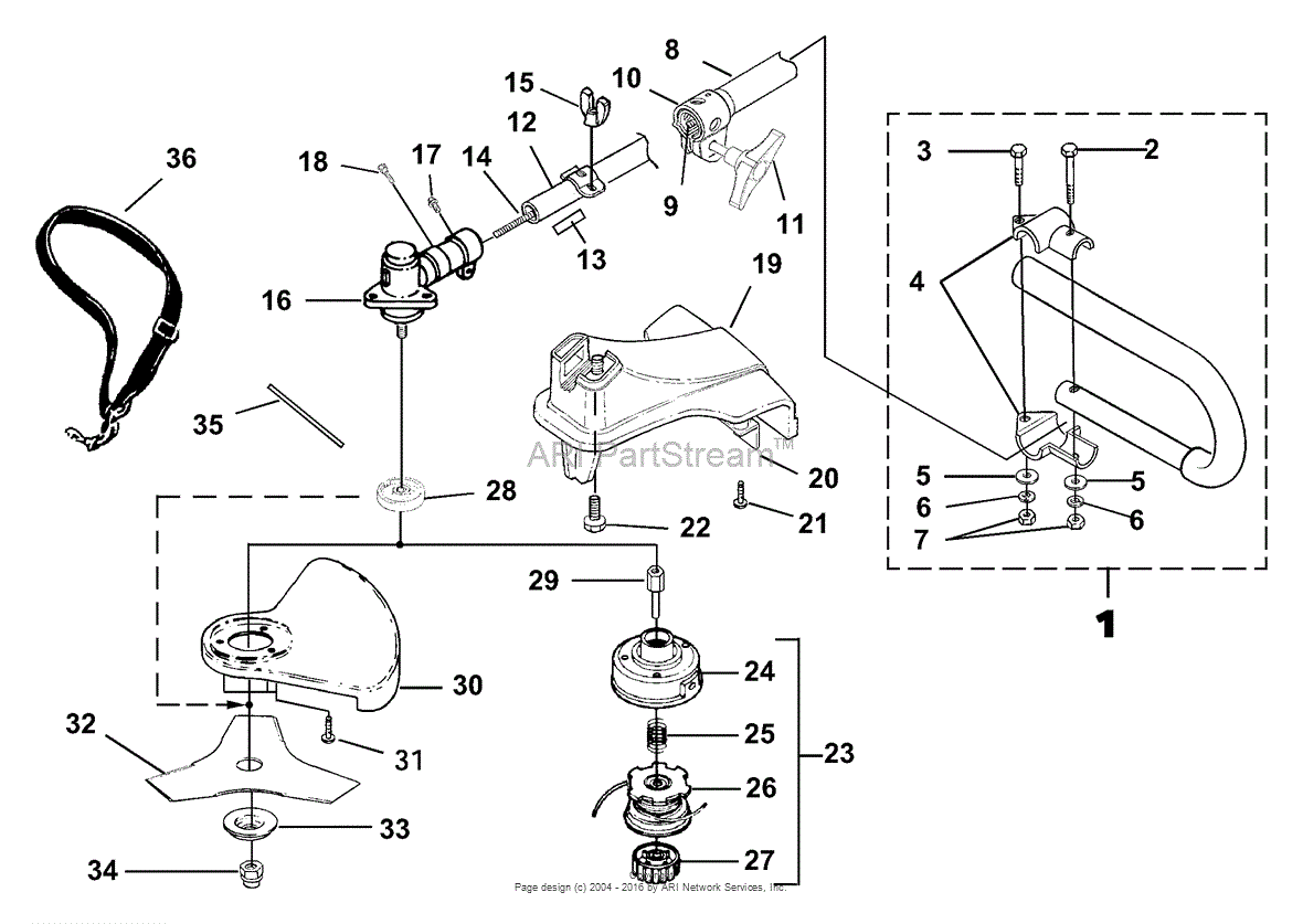 Homelite F3050 String Trimmer UT-15179 Parts Diagram for Shaft - Spool ...