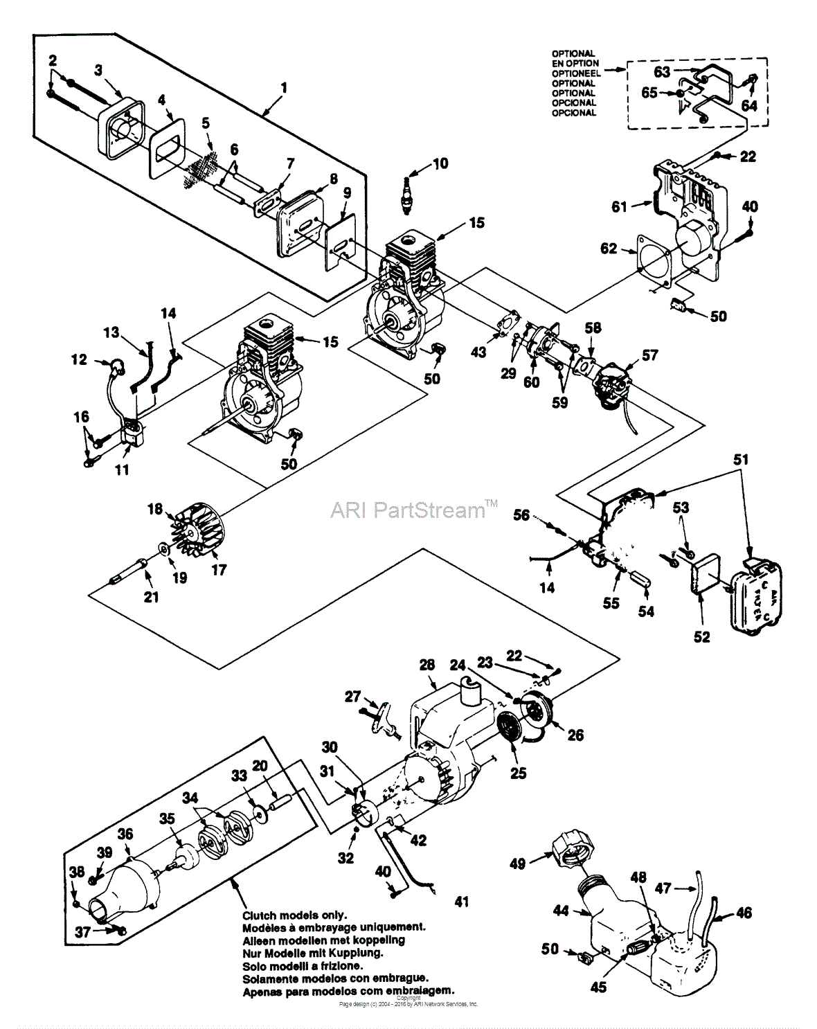 Homelite ST385 String Trimmer UT-15088-B Parts Diagram for Engine