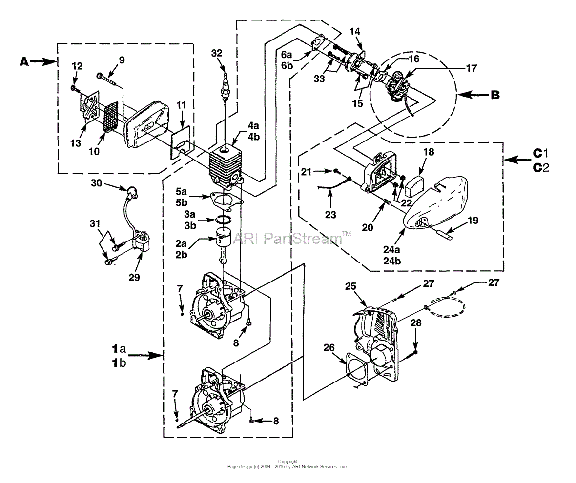 Homelite Ut22650 26cc String Trimmer Parts Diagram For