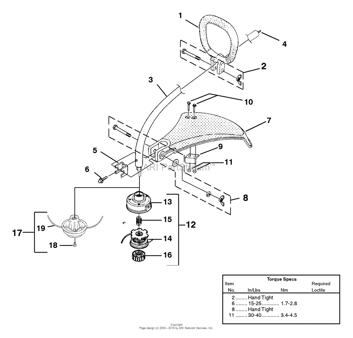 Homelite ST2517CRG String Trimmer UT-20820 Parts Diagram for Shaft ...