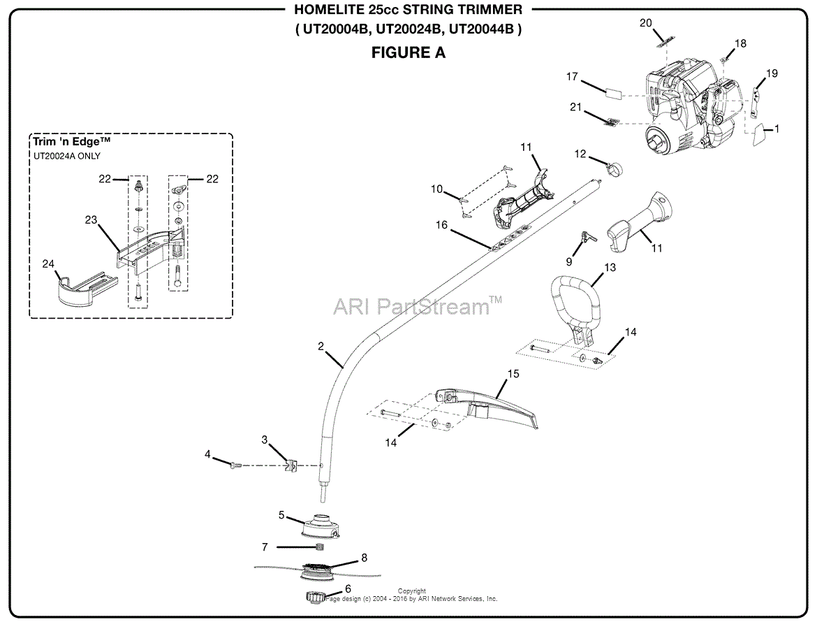 Homelite Ut22650 26cc String Trimmer Parts Diagram For