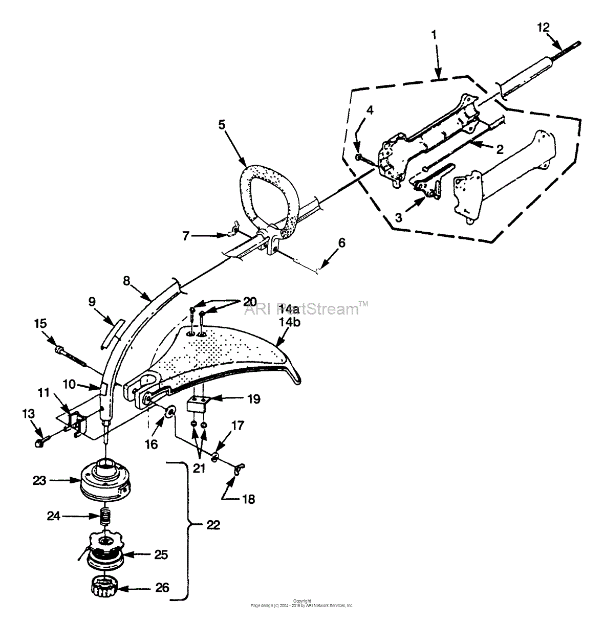 Homelite SX135C String Trimmer UT-20667 Parts Diagram for Handles ...