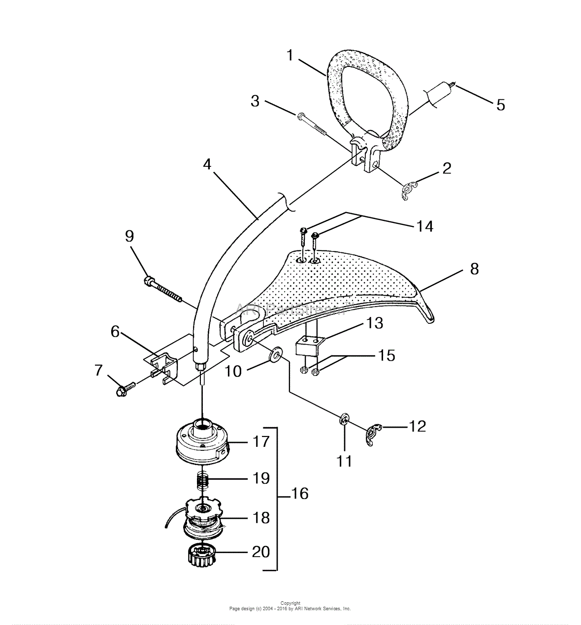 Homelite TrimLite String Trimmer UT-20804 Parts Diagram for Shaft ...