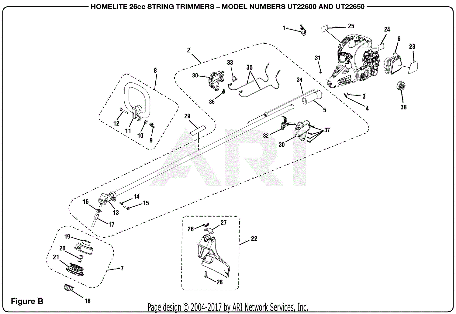 Homelite UT22600 26cc String Trimmer Parts Diagram for ...