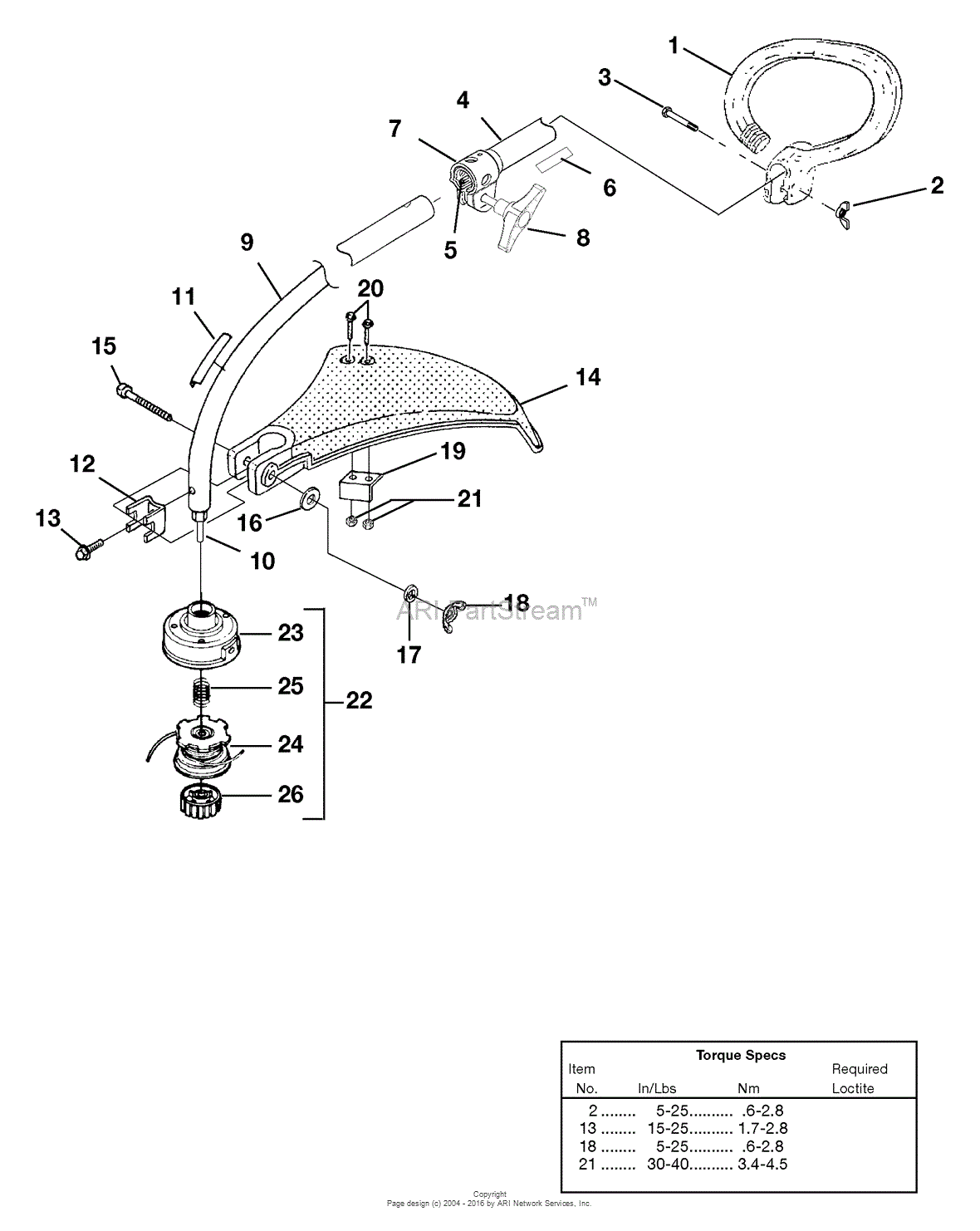 Homelite Versa Tool String Trimmer UT-20811 Parts Diagram for Shaft ...