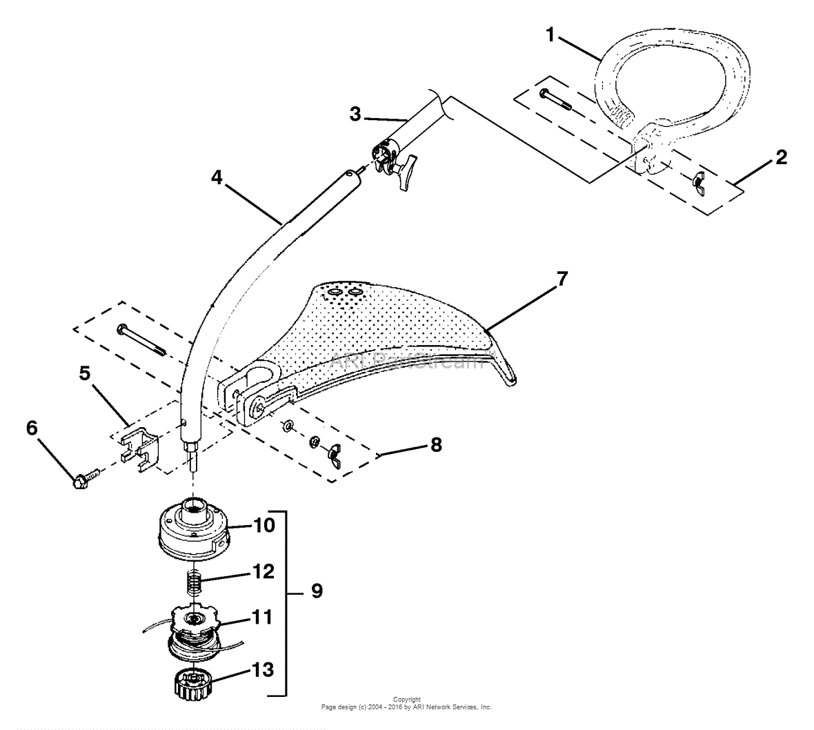 Homelite VersaTool String Trimmer UT-20818 Parts Diagram for Shaft ...