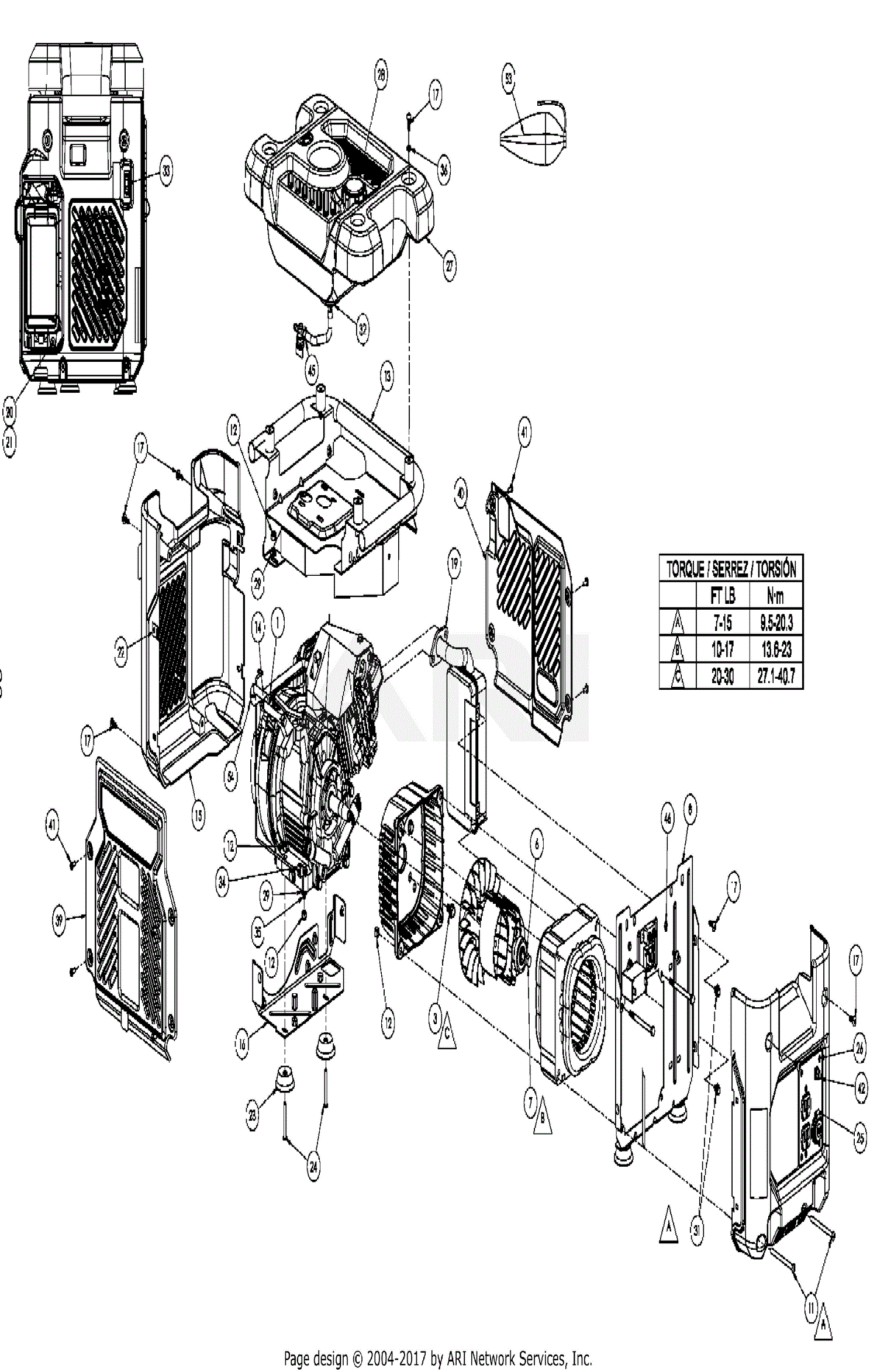 Homelite HU40181 Series Electric Generator Parts Diagram for General ...