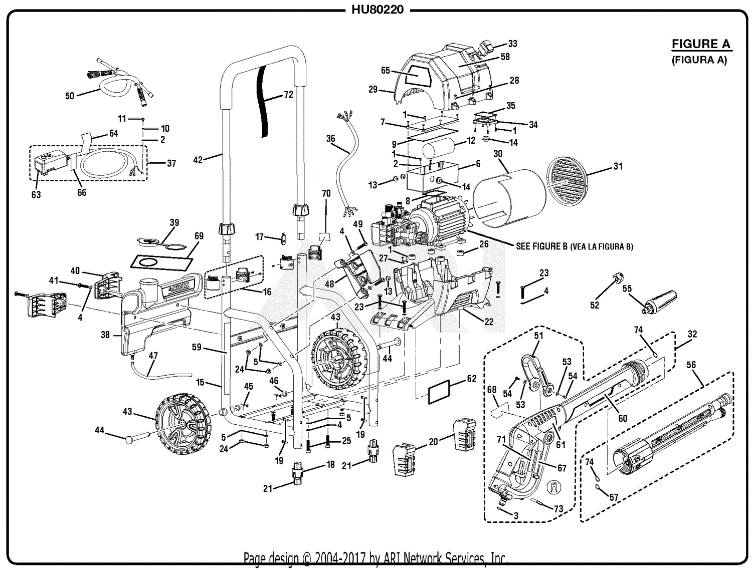 Homelite HU80220 Electric Pressure Washer Parts Diagram for Figure A