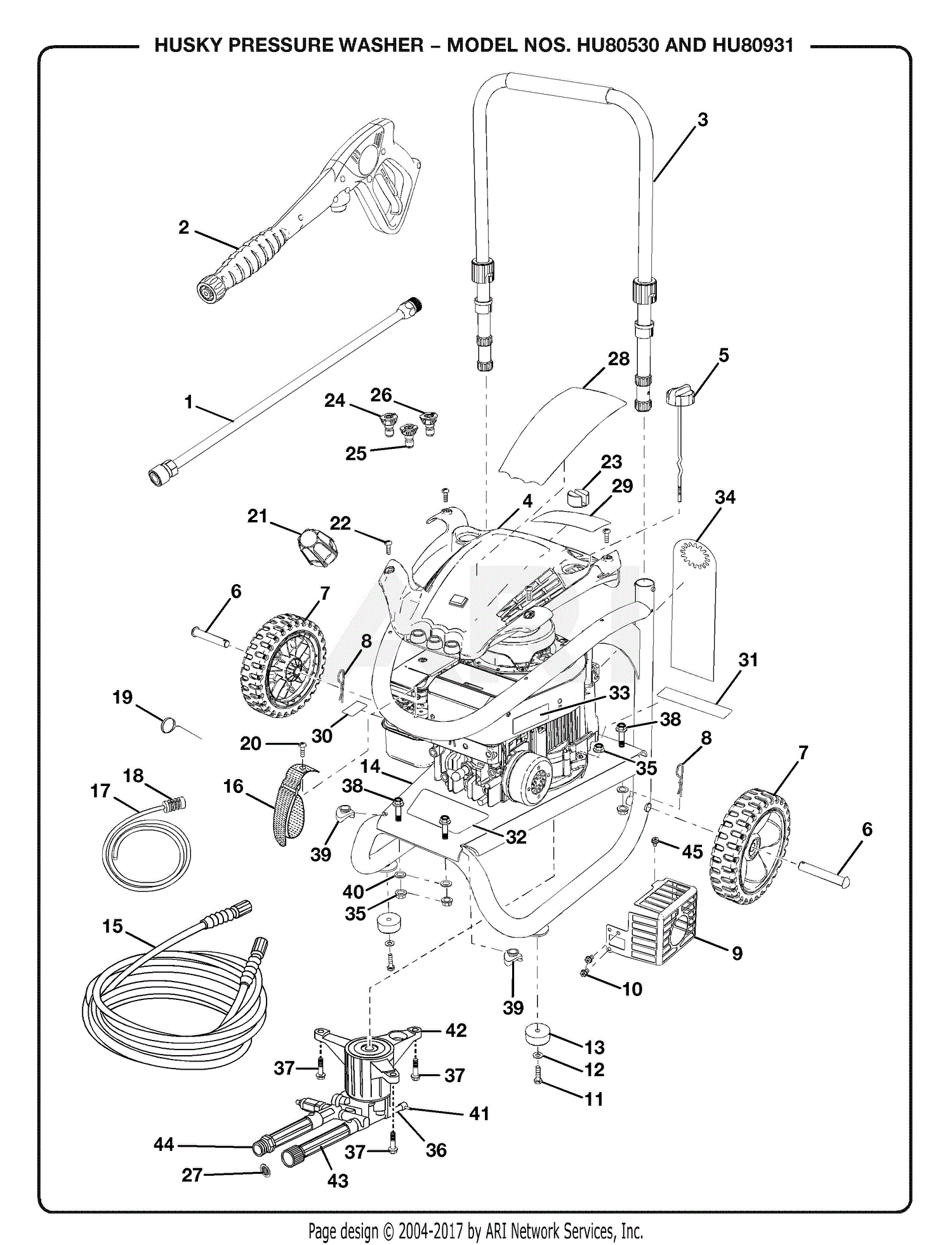 Homelite HU80530 Pressure Washer Parts Diagram for Pressure Washer