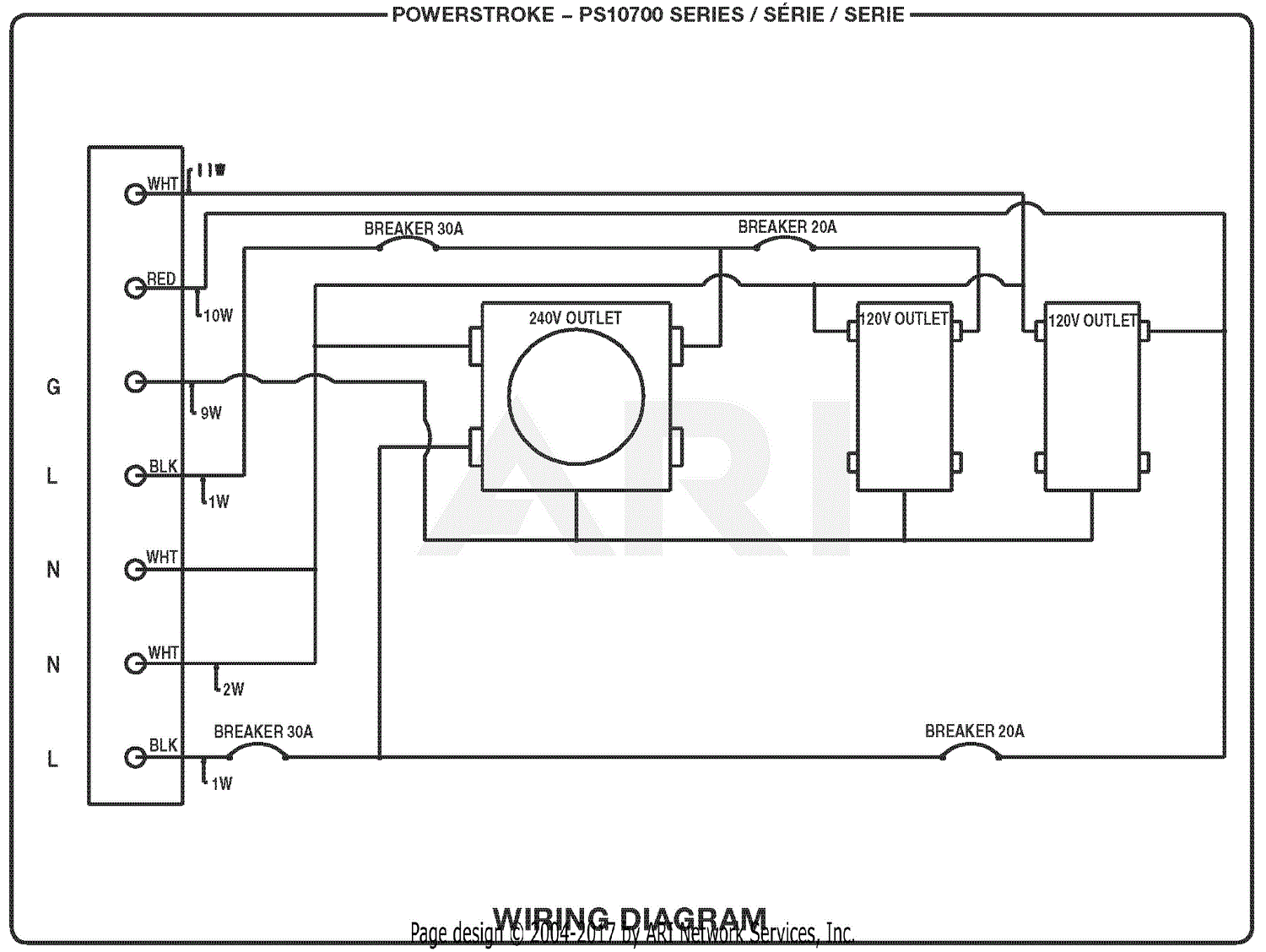 Homelite Ps10700 Series 7000 Watt Generator Parts Diagram For Wiring