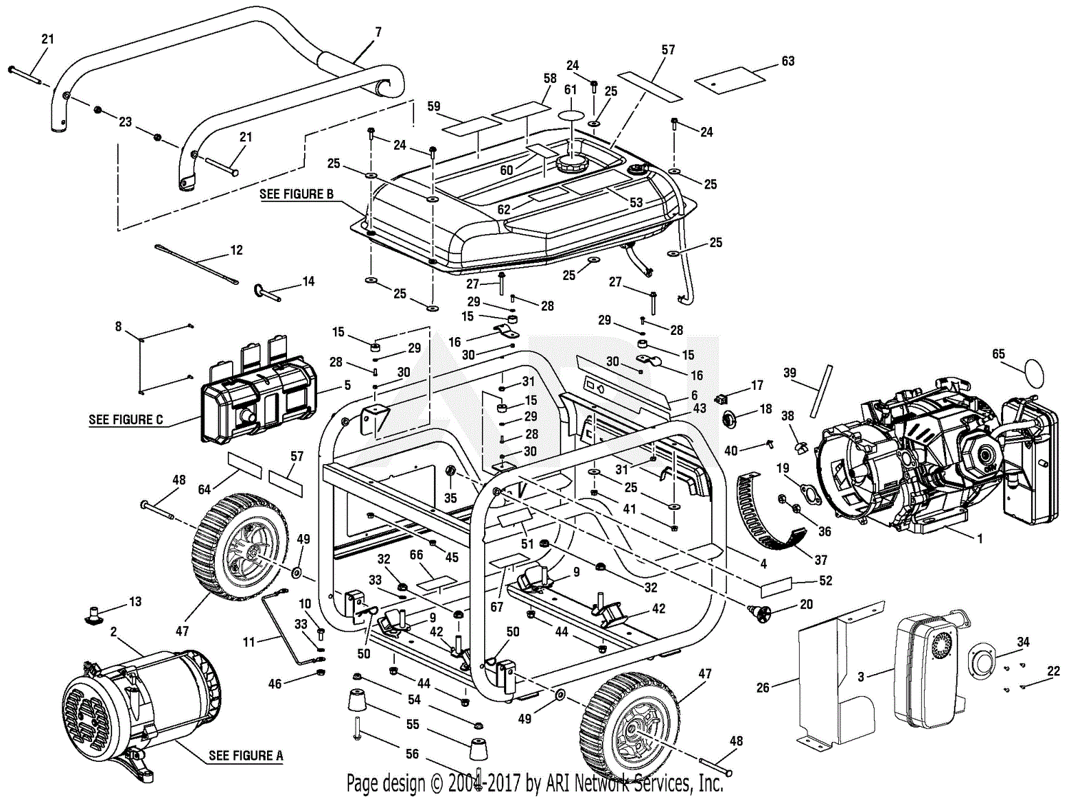 Homelite PS9C5001 PowerStroke 5,000 Watt Generator Parts Diagram for ...