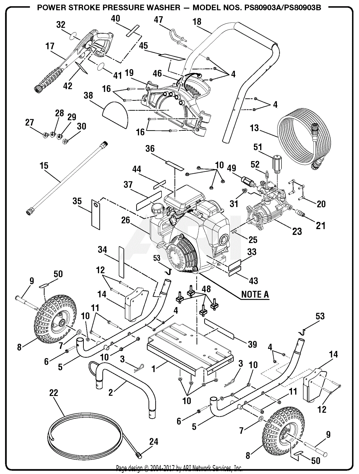 Homelite Ps80903a Pressure Washer Parts Diagram For
