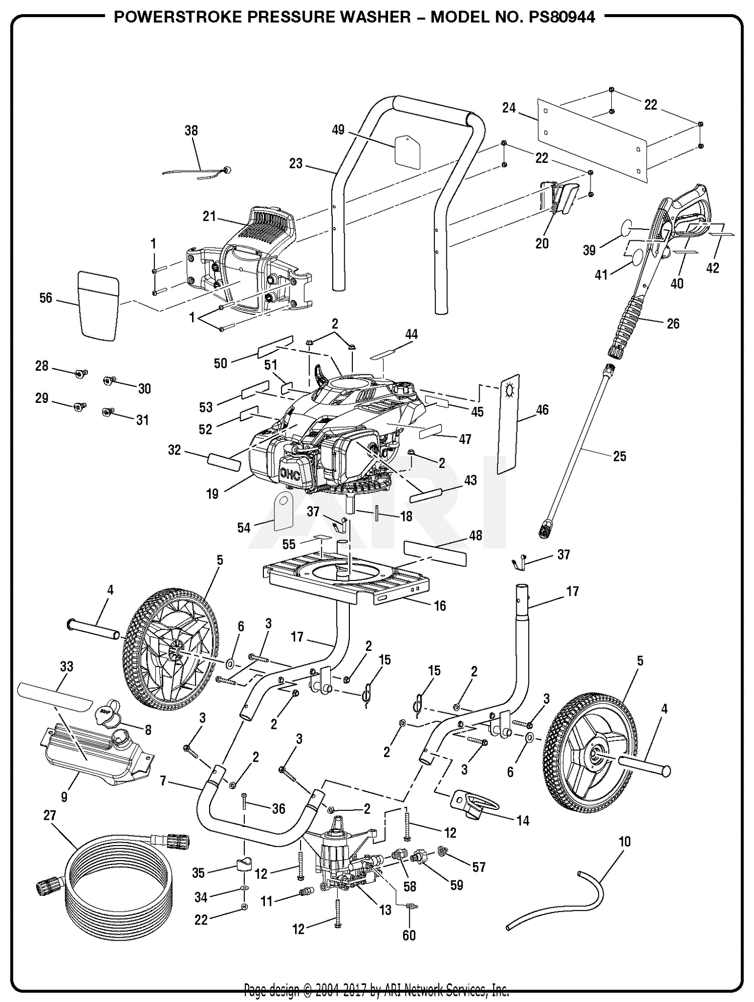 Homelite PS80944 PowerStroke Pressure Washer Parts Diagram for General ...