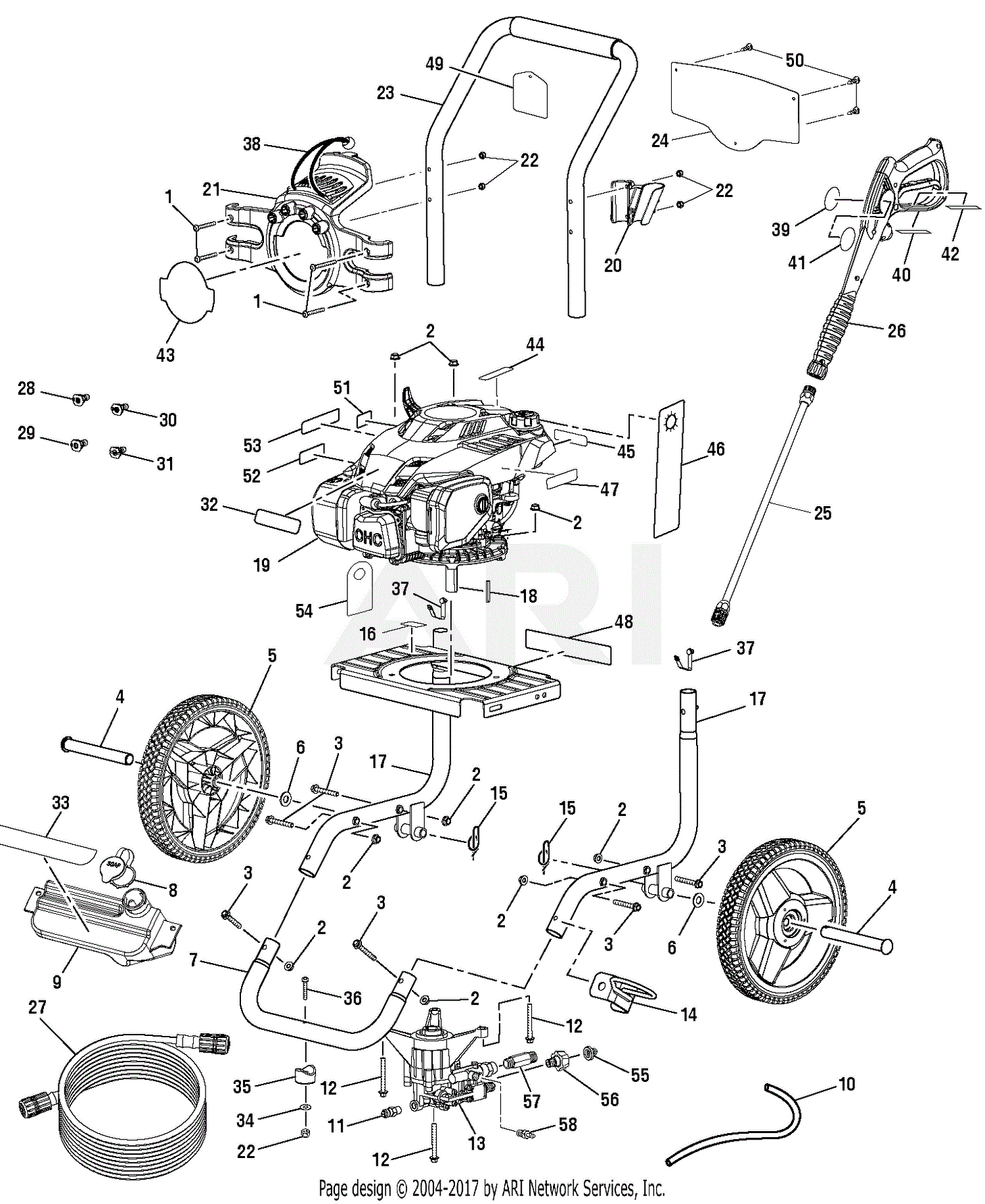 Homelite PS80946B PowerStroke Pressure Washer Parts Diagram for General