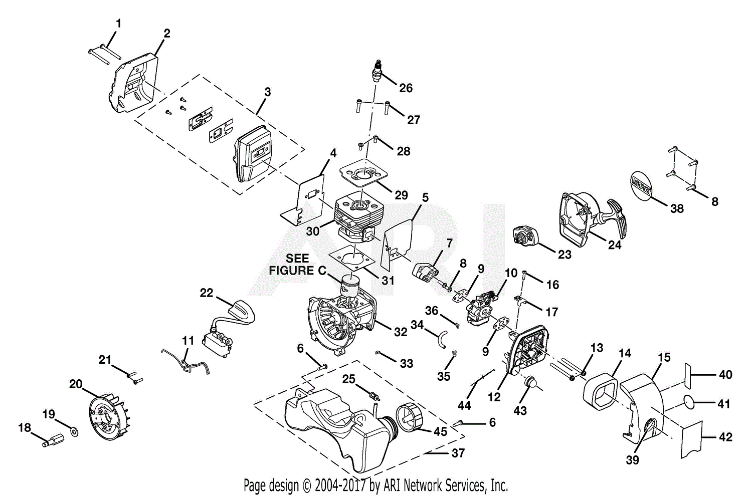 Homelite RY08510 Hand Held Blower Parts Diagram for Engine Assembly