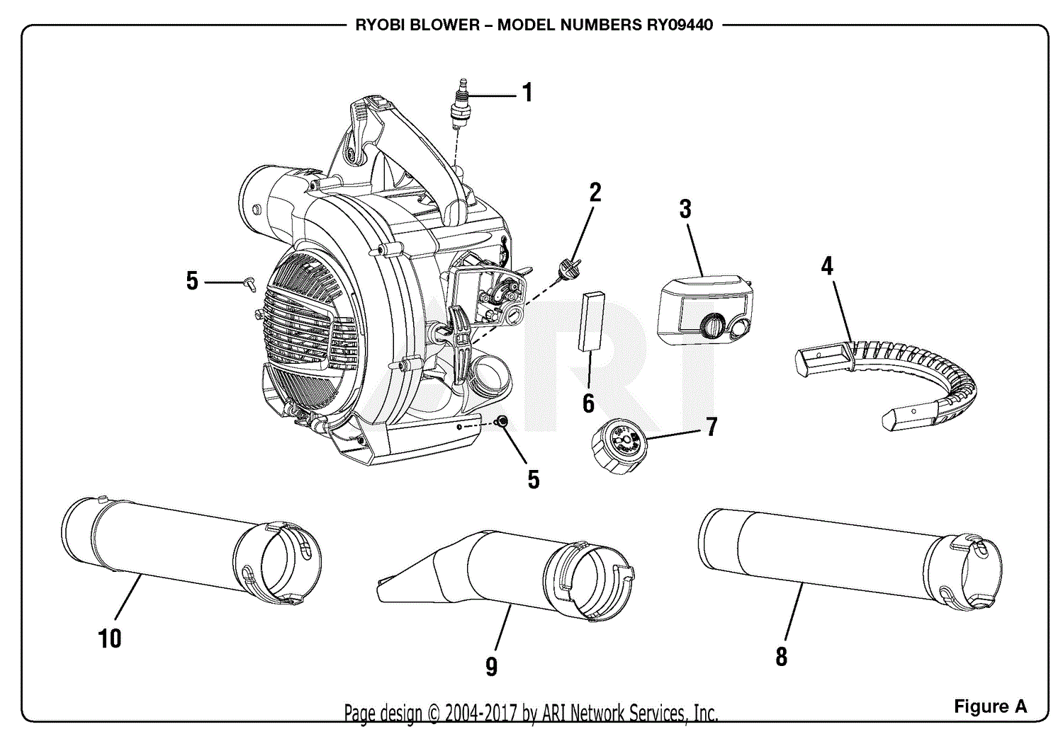 Homelite Ry09440 Blower Parts Diagram For Figure A