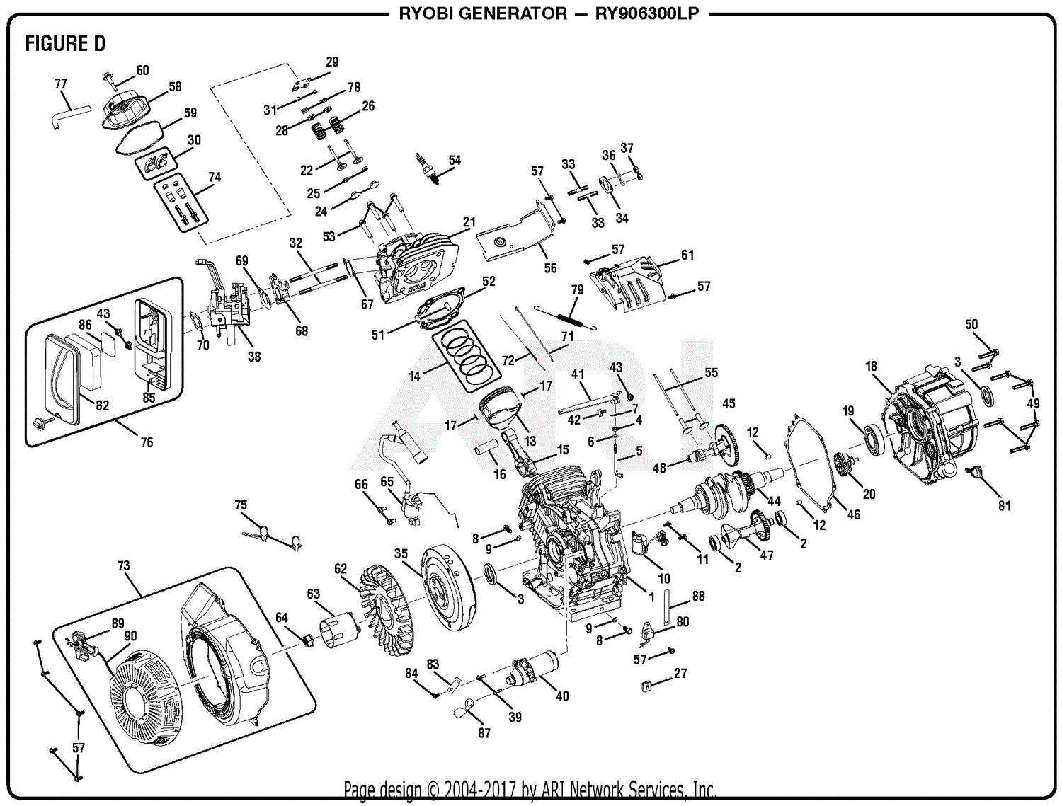 Homelite Ry906300lp Digital Inverter Generator Mfg No 090930326 3 7 18 Rev 02 Parts Diagram